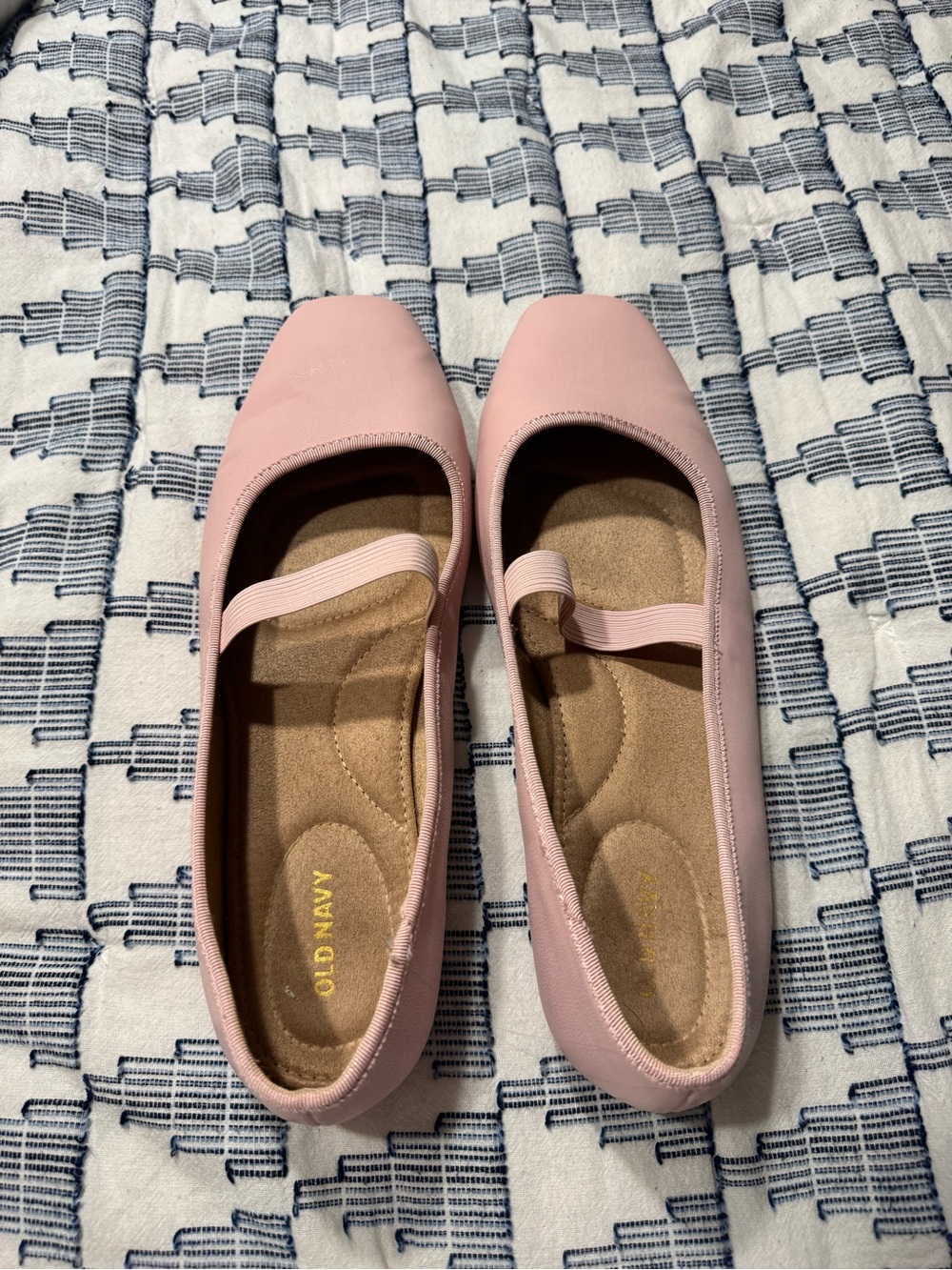 Old Navy Light Pink Elastic-Strap Ballet Flats